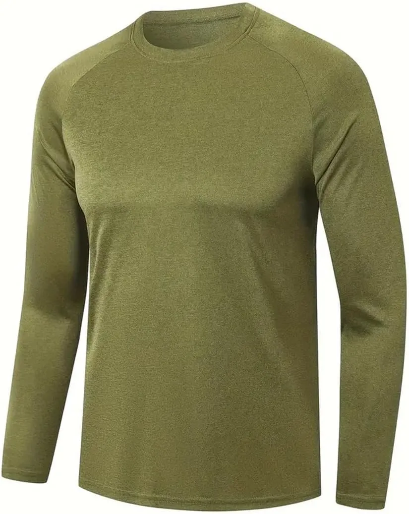 YIBIMOTTO Men's Solid Color Fishing Shirt Long Sleeve Quick Dry Tops Sun Protection Sports Clothing Multi Packs