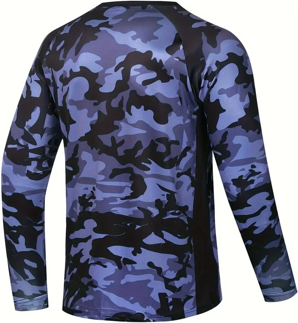 YIBIMOTTO Summer Fishing Shirts Long Sleeve Running Hiking Shirt Quick Dry Sun Protection Tops for Men Lightweight