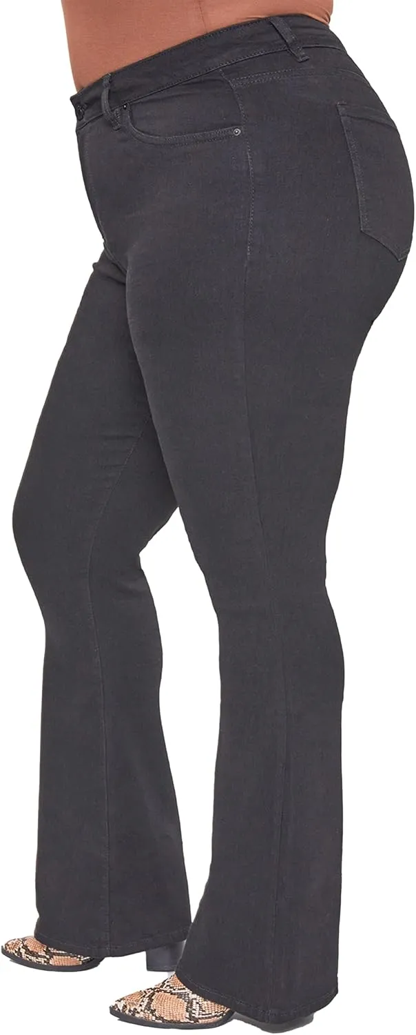 YMI Women's Junior Plus Size Basic Flare Jean