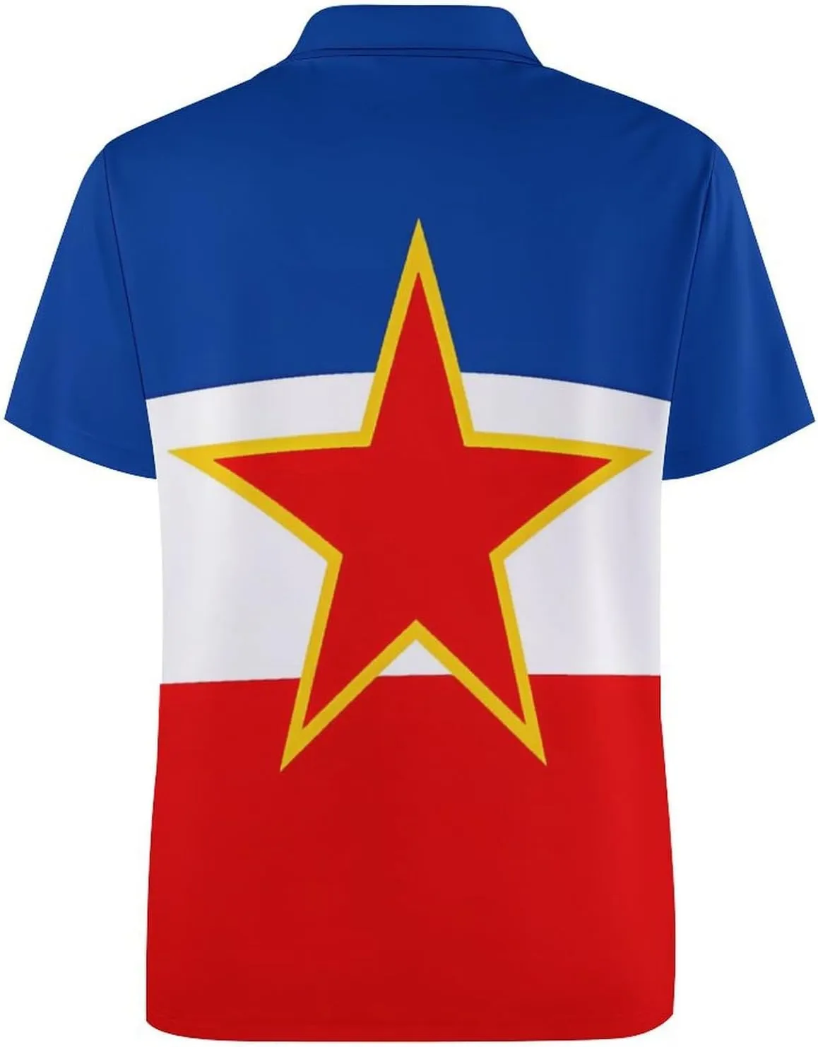 Yugoslavia National Country Flag Mens Short Sleeve Polo Shirts Straight Sports Golf Tennis T-Shirt Quick Dry Long Top