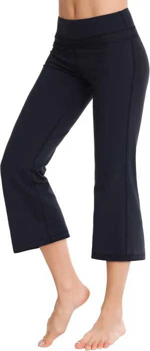 Zeronic Bootleg Yoga Capris Pants for Women High Waist Workout Flare Crop Leggings